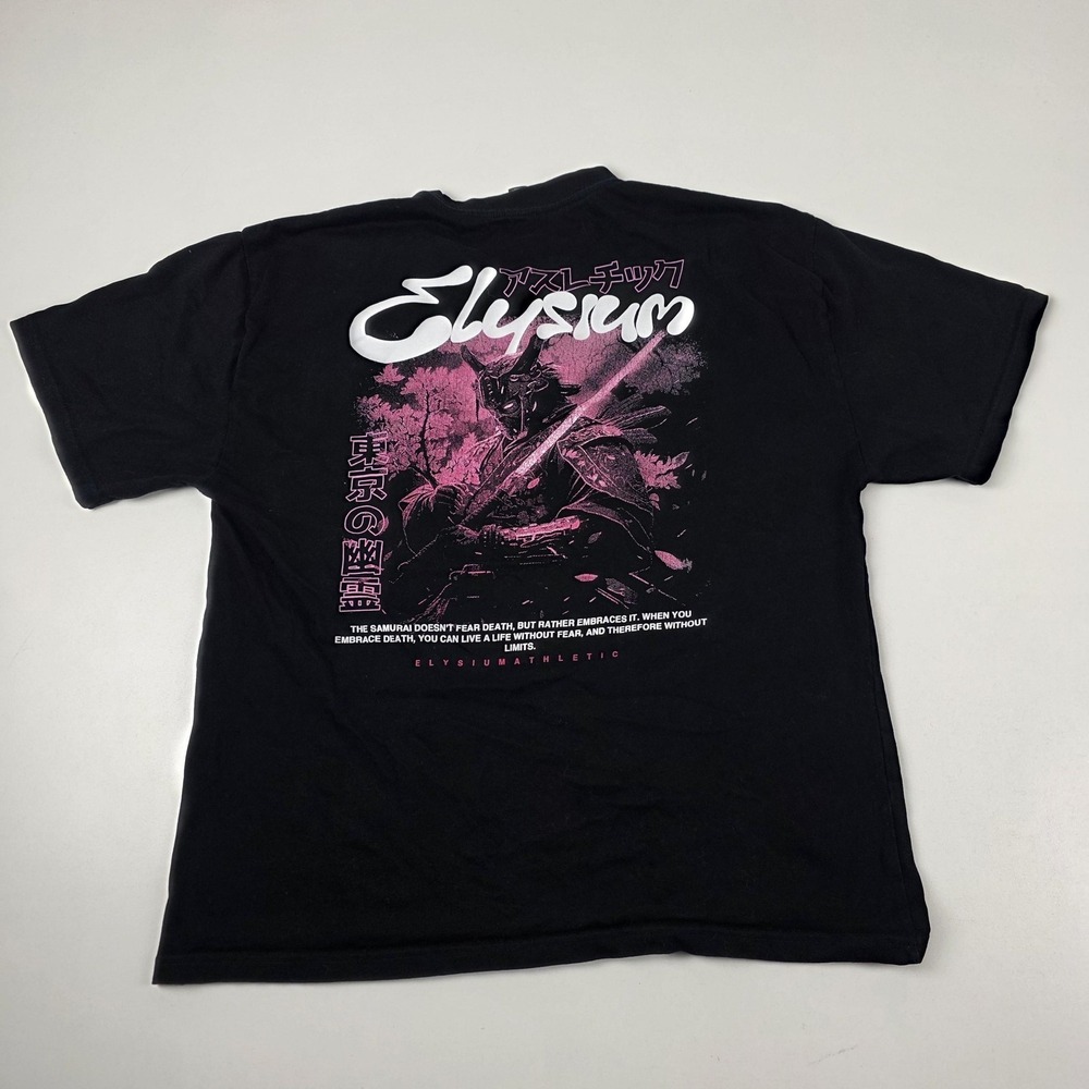 Elysium Athletic Samurai Shirt Mens XL Black Japanese Graphic AS Colour Tee